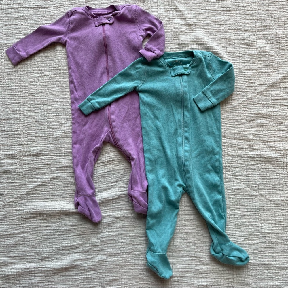 Primary organic cotton footed pajamas (3-6 months) with zippers